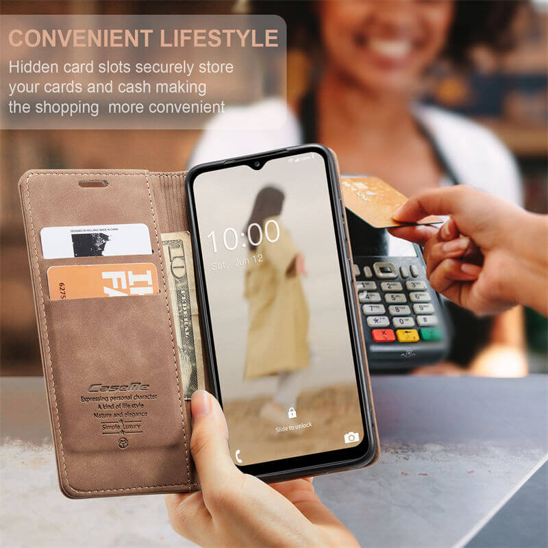 CaseMe Samsung Galaxy A14 Wallet Suede Leather Case - Image 6