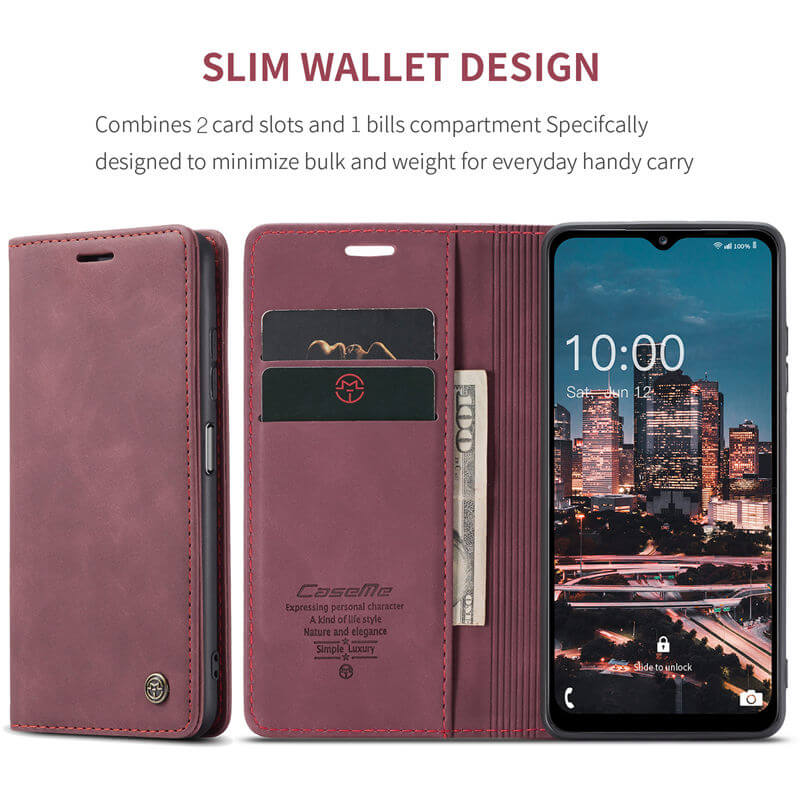 CaseMe Samsung Galaxy A14 Wallet Suede Leather Case - Image 3