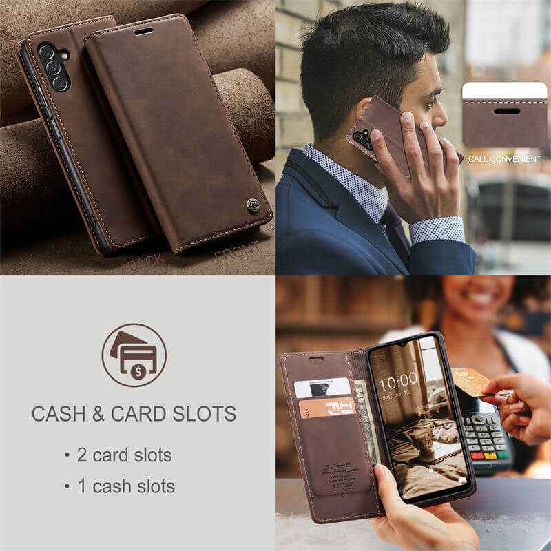 CaseMe Samsung Galaxy A14 Wallet Suede Leather Case - Image 7