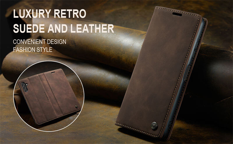 CaseMe Samsung Galaxy A14 Wallet Suede Leather Case