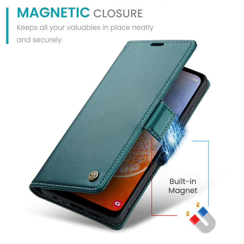 CaseMe Samsung Galaxy A14 Wallet RFID Blocking Magnetic Buckle Case - Image 8