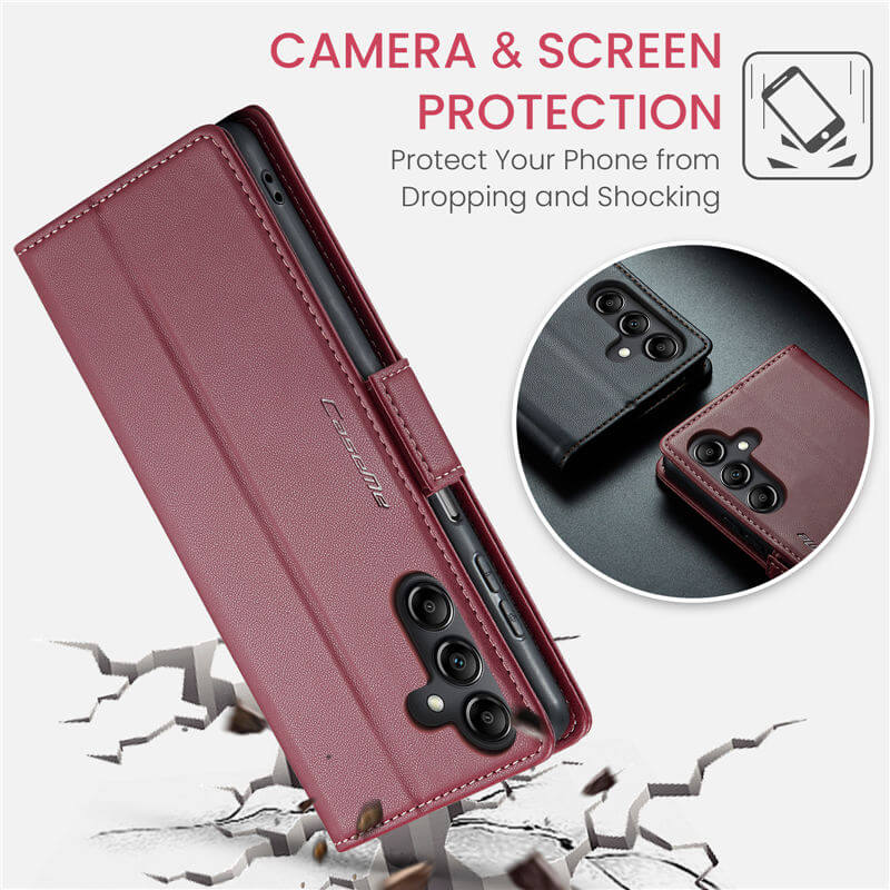 CaseMe Samsung Galaxy A14 Wallet RFID Blocking Magnetic Buckle Case - Image 10