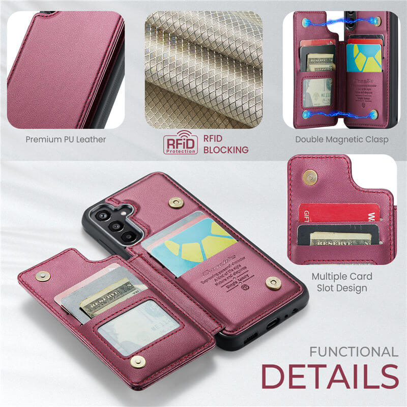 CaseMe Samsung Galaxy A15 RFID Blocking Card Holder Case - Image 8