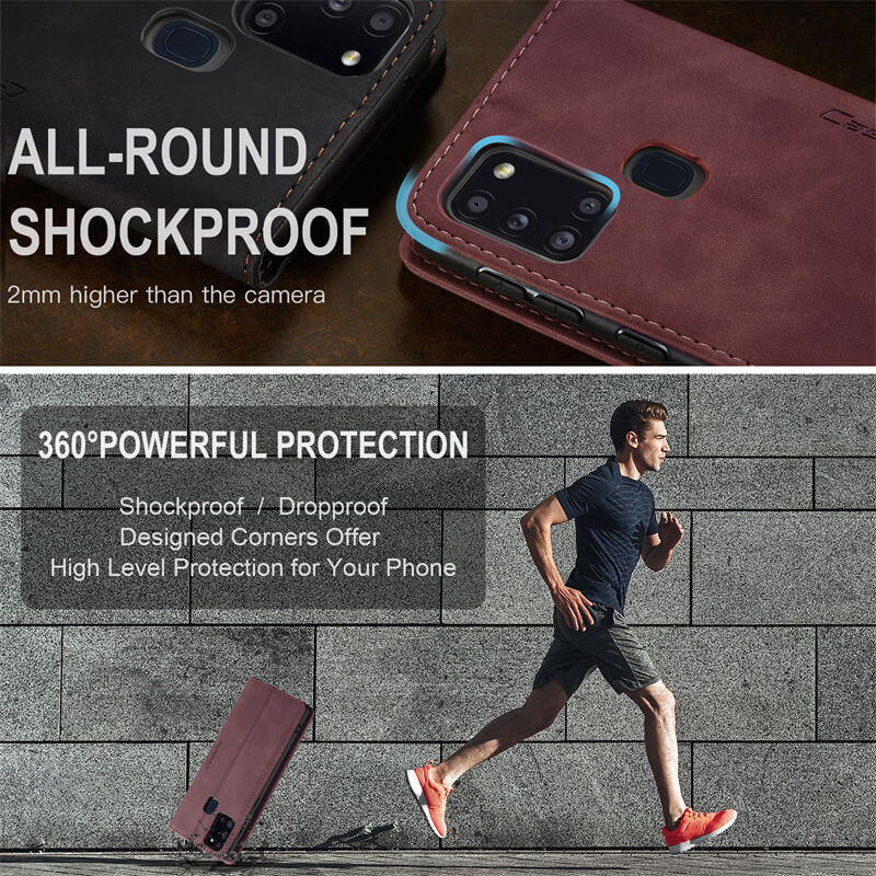 CaseMe Samsung Galaxy A21S Wallet Suede Leather Case - Image 8