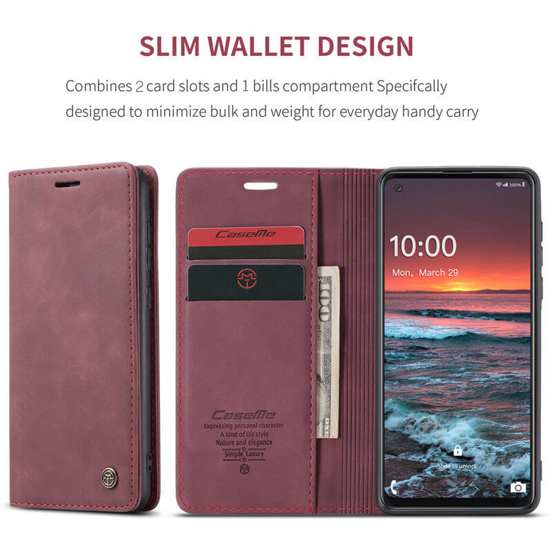 CaseMe Samsung Galaxy A21S Wallet Suede Leather Case - Image 3