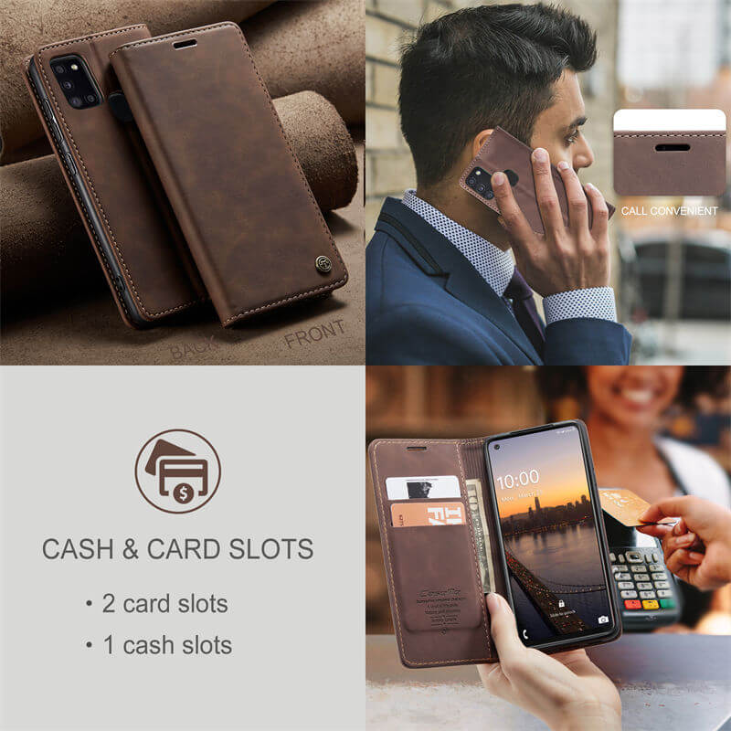 CaseMe Samsung Galaxy A21S Wallet Suede Leather Case - Image 7