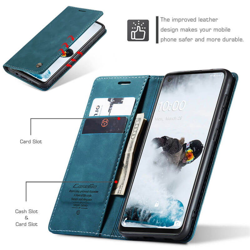 CaseMe Samsung Galaxy A21S Wallet Suede Leather Case - Image 5