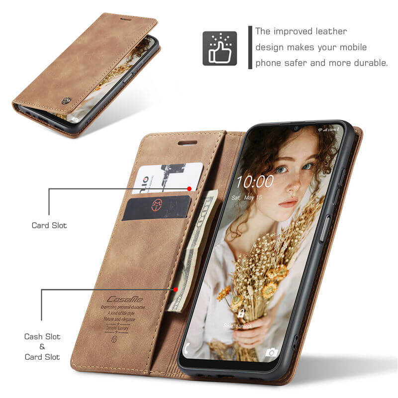 CaseMe Samsung Galaxy A22 5G Wallet Suede Leather Case - Image 3