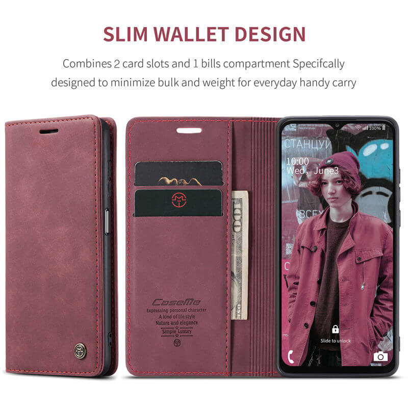 CaseMe Samsung Galaxy A23 Wallet Suede Leather Case - Image 3