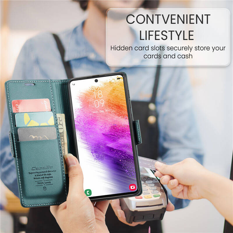 CaseMe Samsung Galaxy A23 Wallet RFID Blocking Magnetic Buckle Case - Image 4