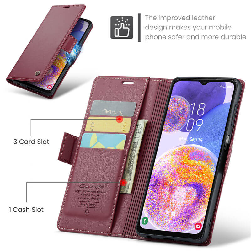 CaseMe Samsung Galaxy A23 Wallet RFID Blocking Magnetic Buckle Case - Image 6