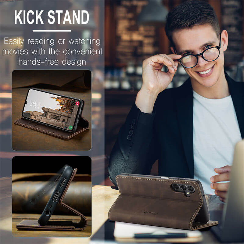 CaseMe Samsung Galaxy A24 4G Wallet Suede Leather Case - Image 4
