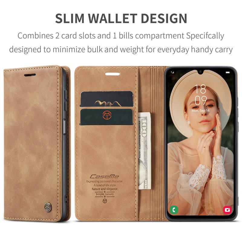 CaseMe Samsung Galaxy A24 4G Wallet Suede Leather Case - Image 3
