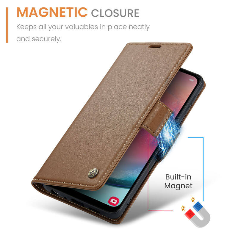 CaseMe Samsung Galaxy A24 4G Wallet RFID Blocking Magnetic Buckle Case - Image 8