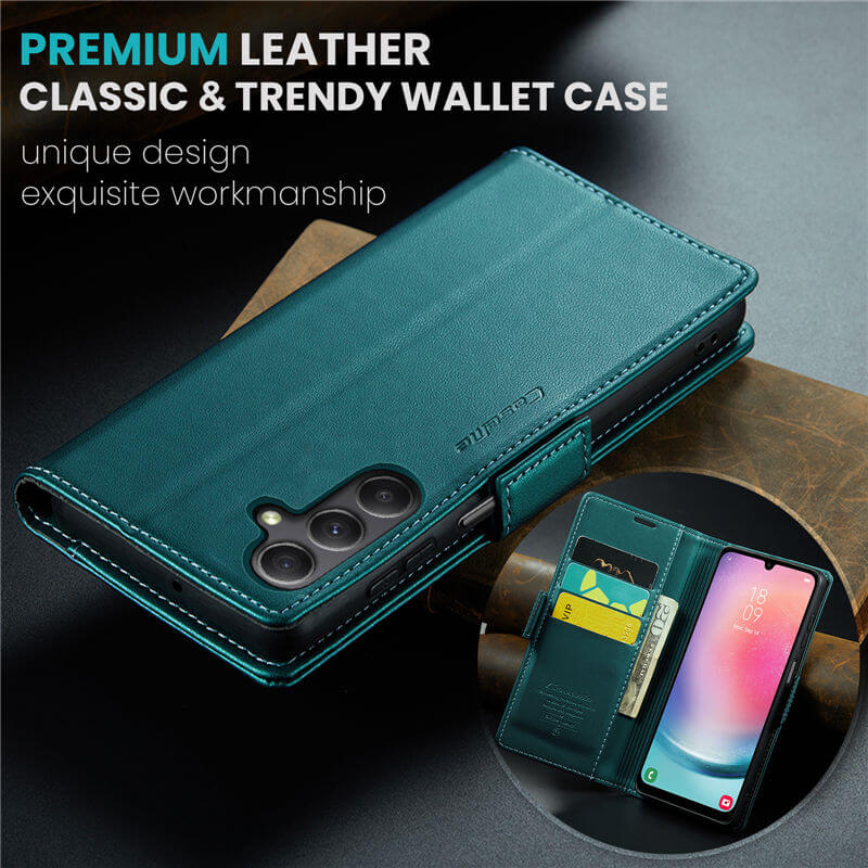 CaseMe Samsung Galaxy A24 4G Wallet RFID Blocking Magnetic Buckle Case - Image 9