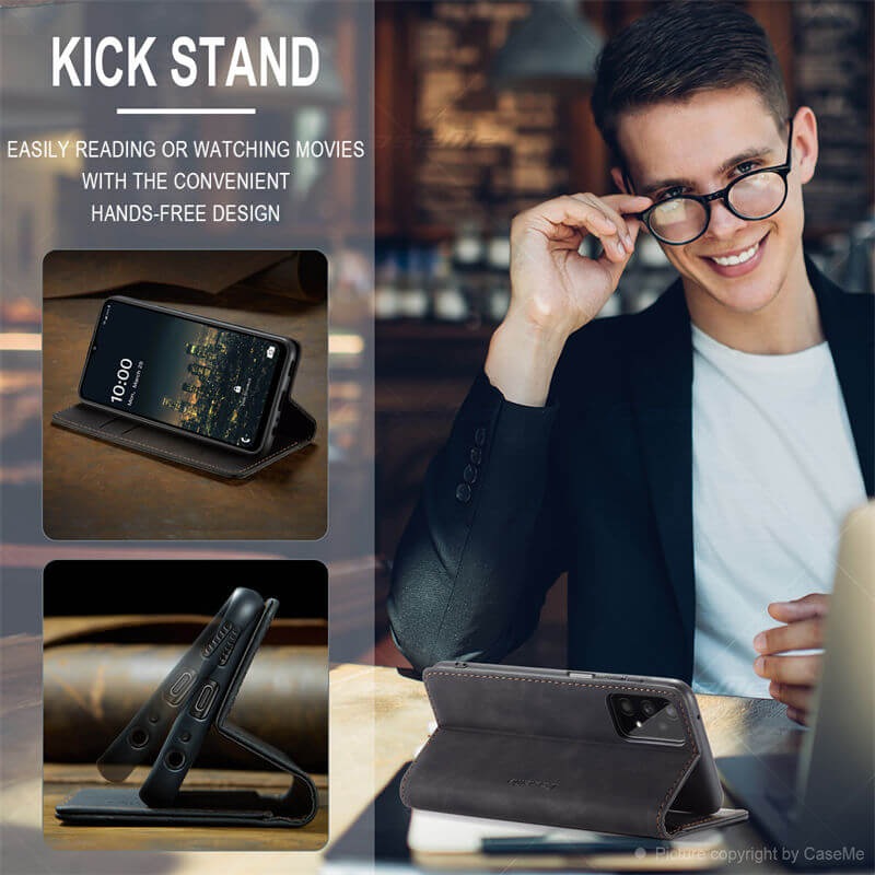 CaseMe Samsung Galaxy A32 5G Wallet Suede Leather Case - Image 4