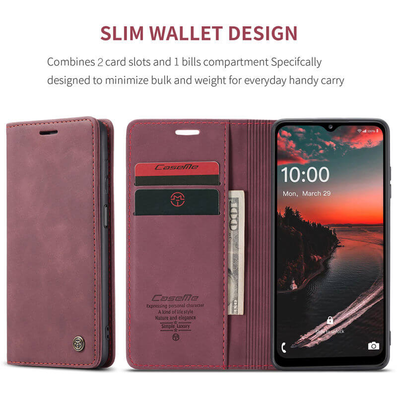 CaseMe Samsung Galaxy A32 5G Wallet Suede Leather Case - Image 3