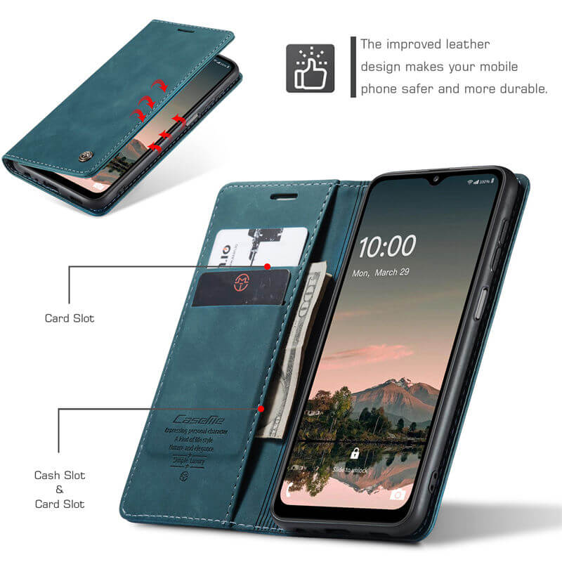 CaseMe Samsung Galaxy A32 5G Wallet Suede Leather Case - Image 5