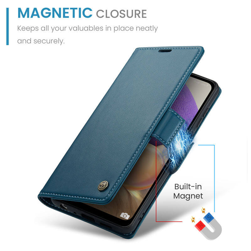 CaseMe Samsung Galaxy A32 5G Wallet RFID Blocking Magnetic Buckle Case - Image 8