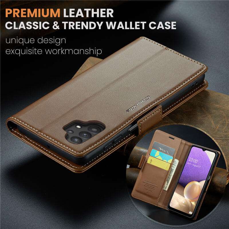 CaseMe Samsung Galaxy A32 5G Wallet RFID Blocking Magnetic Buckle Case - Image 9