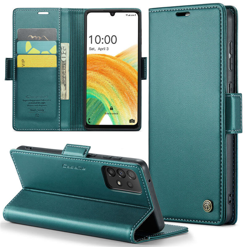 CaseMe Samsung Galaxy A33 5G Wallet RFID Blocking Magnetic Buckle Case - Image 13