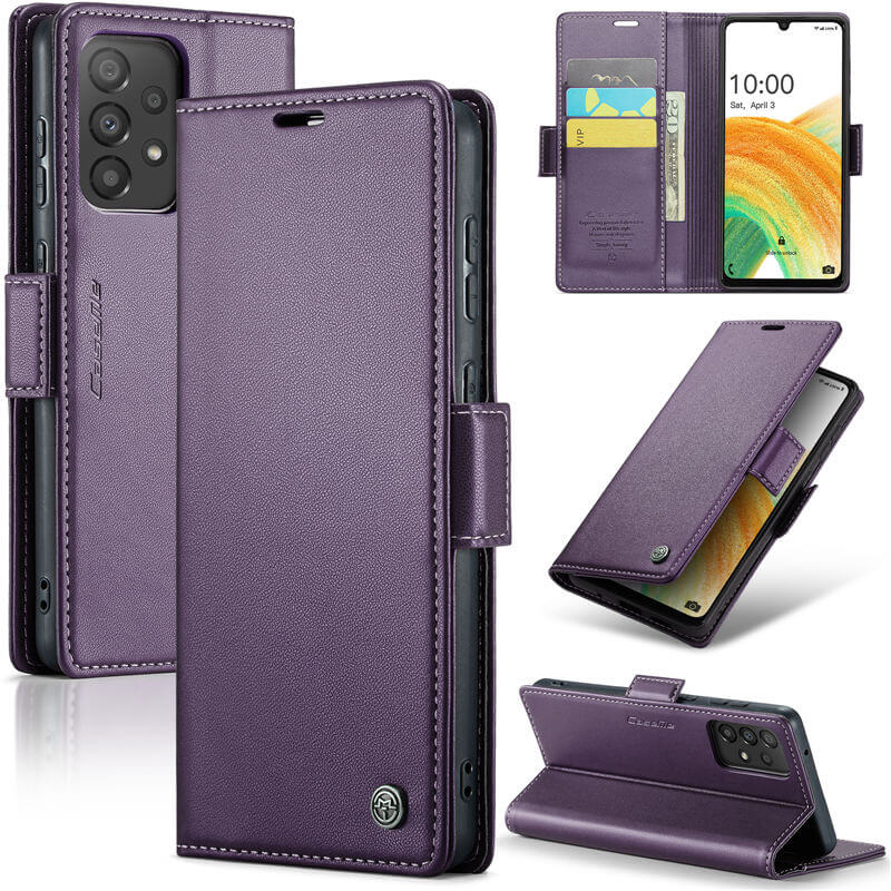 CaseMe Samsung Galaxy A33 5G Wallet RFID Blocking Magnetic Buckle Case