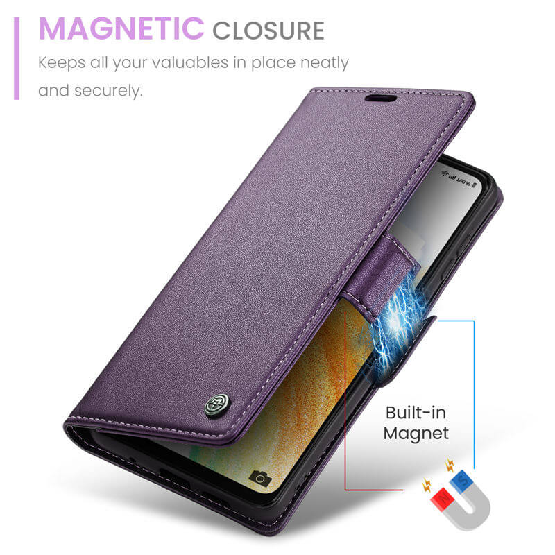 CaseMe Samsung Galaxy A33 5G Wallet RFID Blocking Magnetic Buckle Case - Image 8