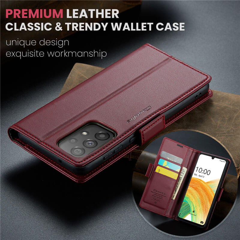 CaseMe Samsung Galaxy A33 5G Wallet RFID Blocking Magnetic Buckle Case - Image 9