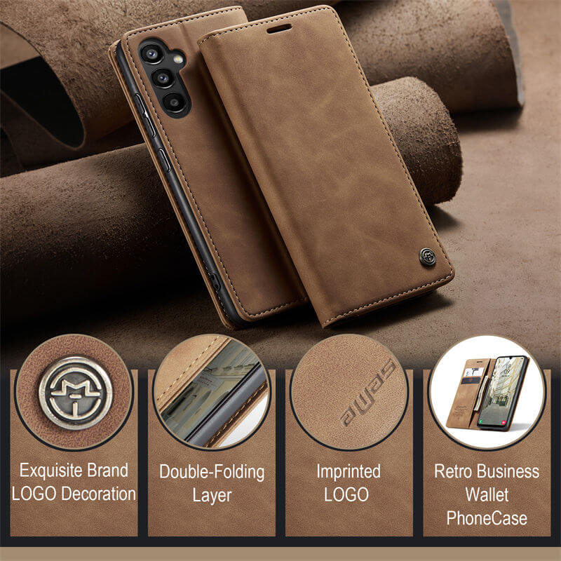 CaseMe Samsung Galaxy A34 Wallet Suede Leather Case - Image 10