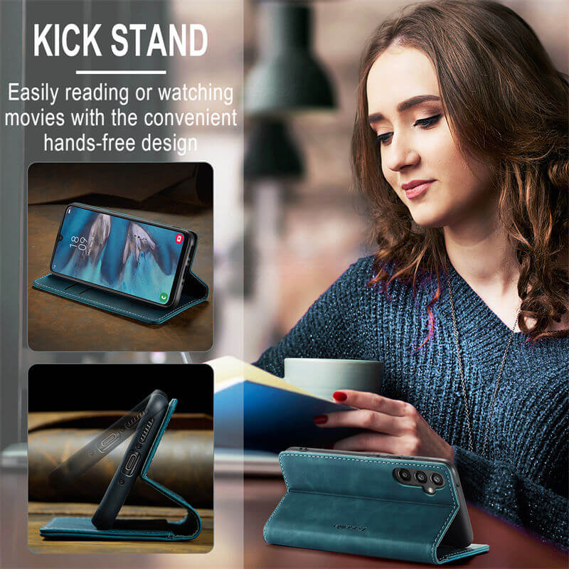 CaseMe Samsung Galaxy A34 Wallet Suede Leather Case - Image 4