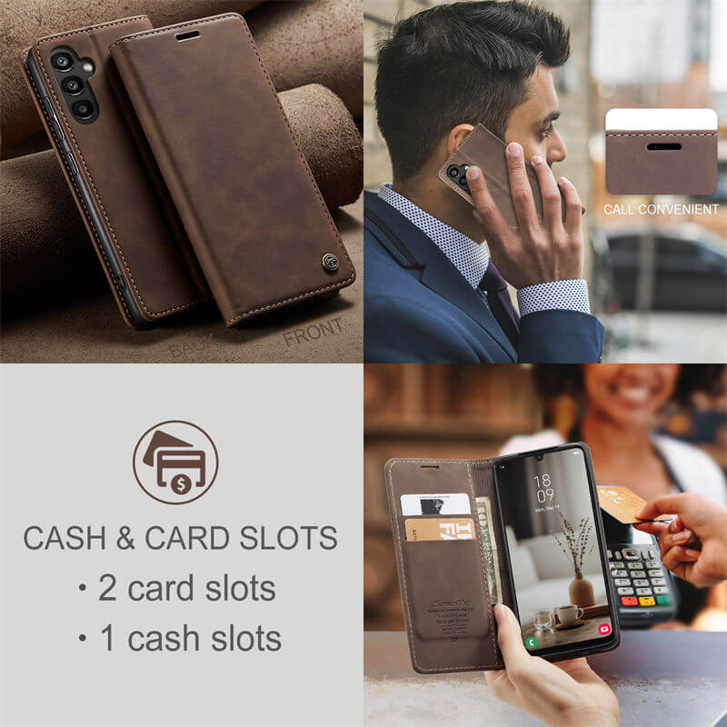 CaseMe Samsung Galaxy A34 Wallet Suede Leather Case - Image 6