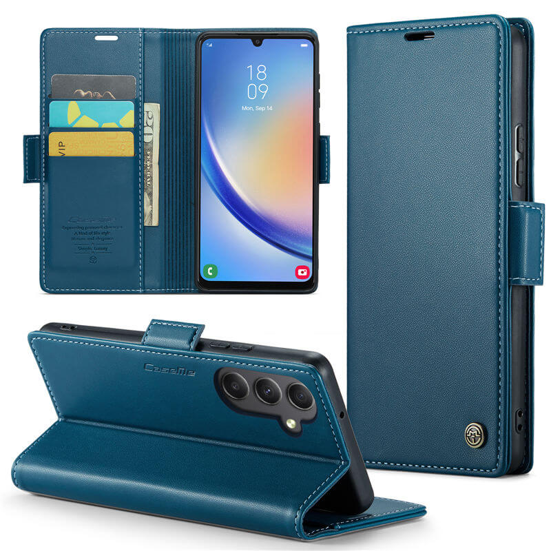 CaseMe Samsung Galaxy A34 Wallet RFID Blocking Magnetic Buckle Case - Image 13