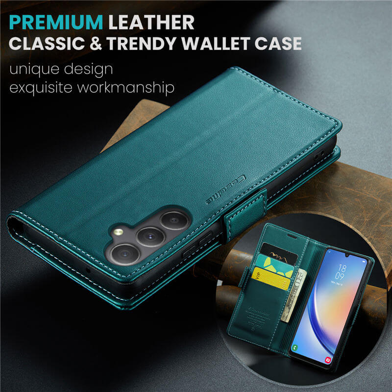 CaseMe Samsung Galaxy A34 Wallet RFID Blocking Magnetic Buckle Case - Image 9