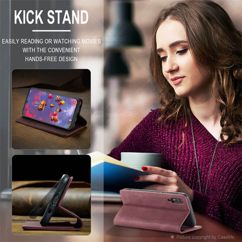 CaseMe Samsung Galaxy A40 Wallet Suede Leather Case - Image 4