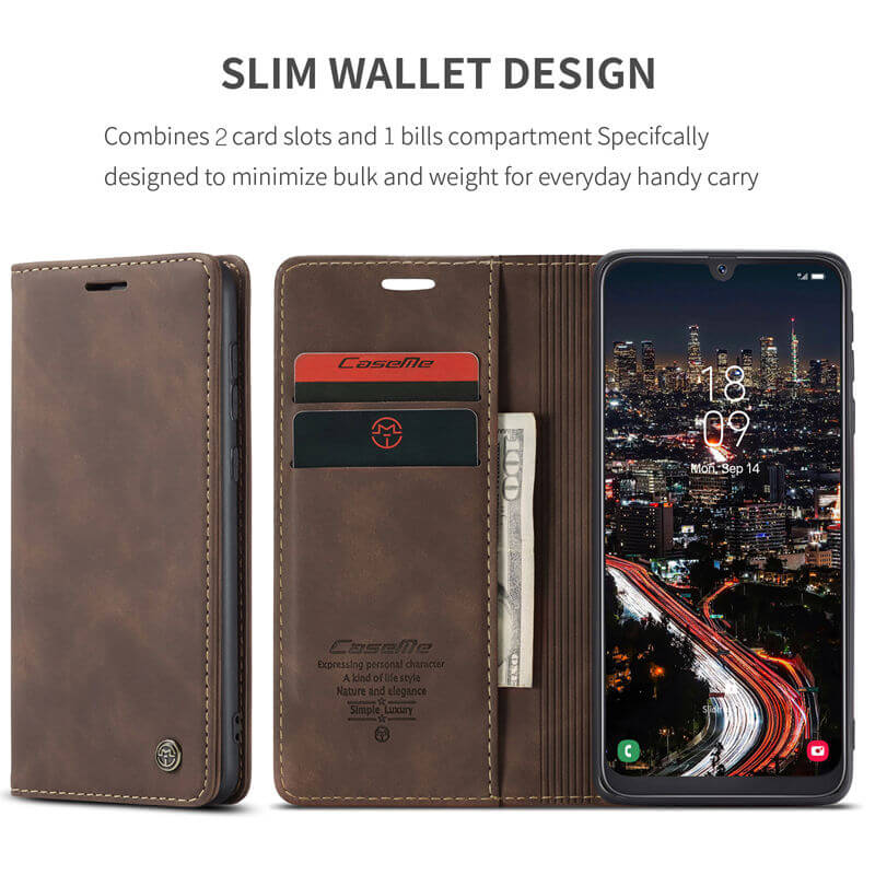 CaseMe Samsung Galaxy A40 Wallet Suede Leather Case - Image 3