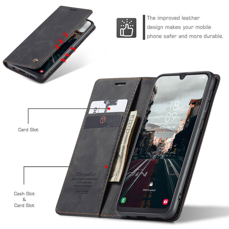 CaseMe Samsung Galaxy A40 Wallet Suede Leather Case - Image 5