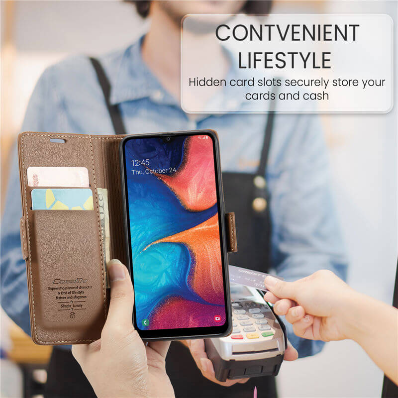 CaseMe Samsung Galaxy A40 Wallet RFID Blocking Magnetic Buckle Case - Image 4