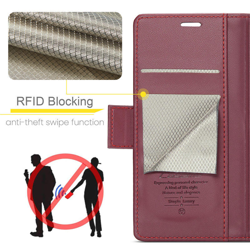 CaseMe Samsung Galaxy A40 Wallet RFID Blocking Magnetic Buckle Case - Image 7