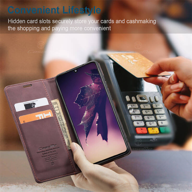 CaseMe Samsung Galaxy A41 Wallet Suede Leather Case - Image 4