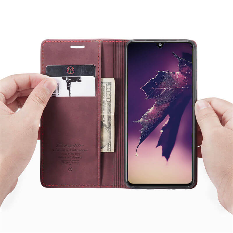 CaseMe Samsung Galaxy A41 Wallet Suede Leather Case - Image 9