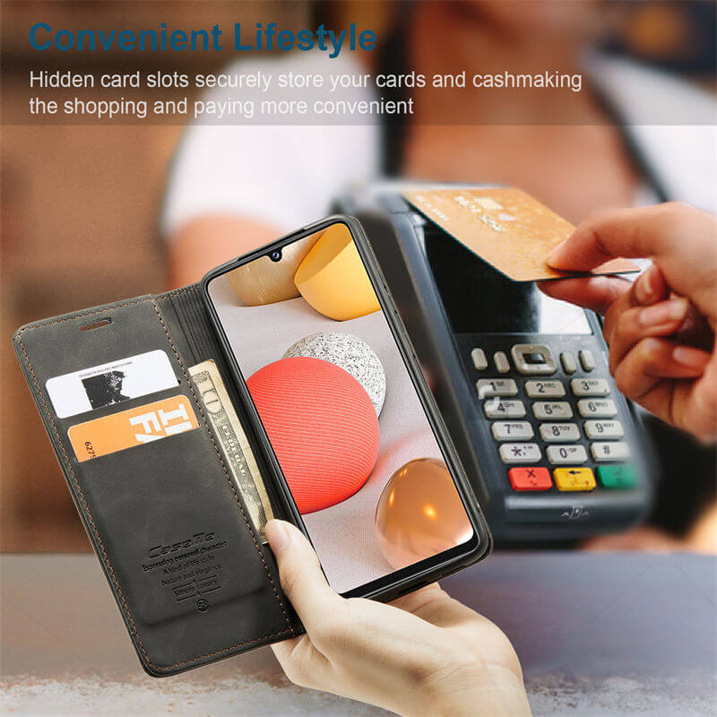 CaseMe Samsung Galaxy A42 5G Wallet Suede Leather Case - Image 7