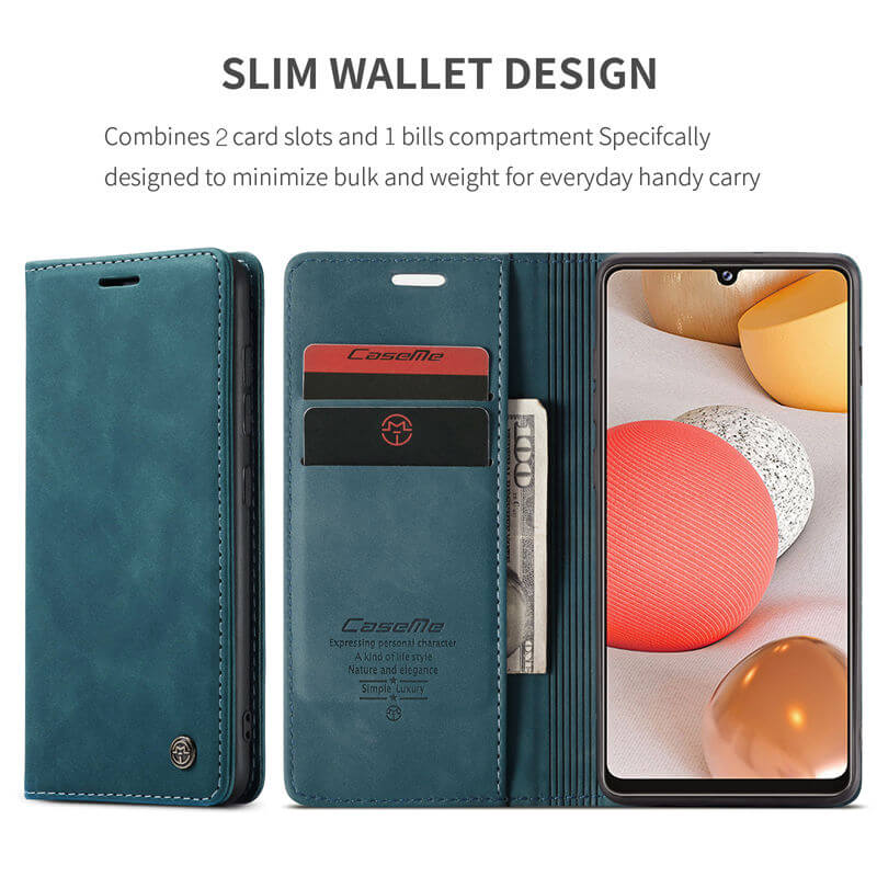 CaseMe Samsung Galaxy A42 5G Wallet Suede Leather Case - Image 3