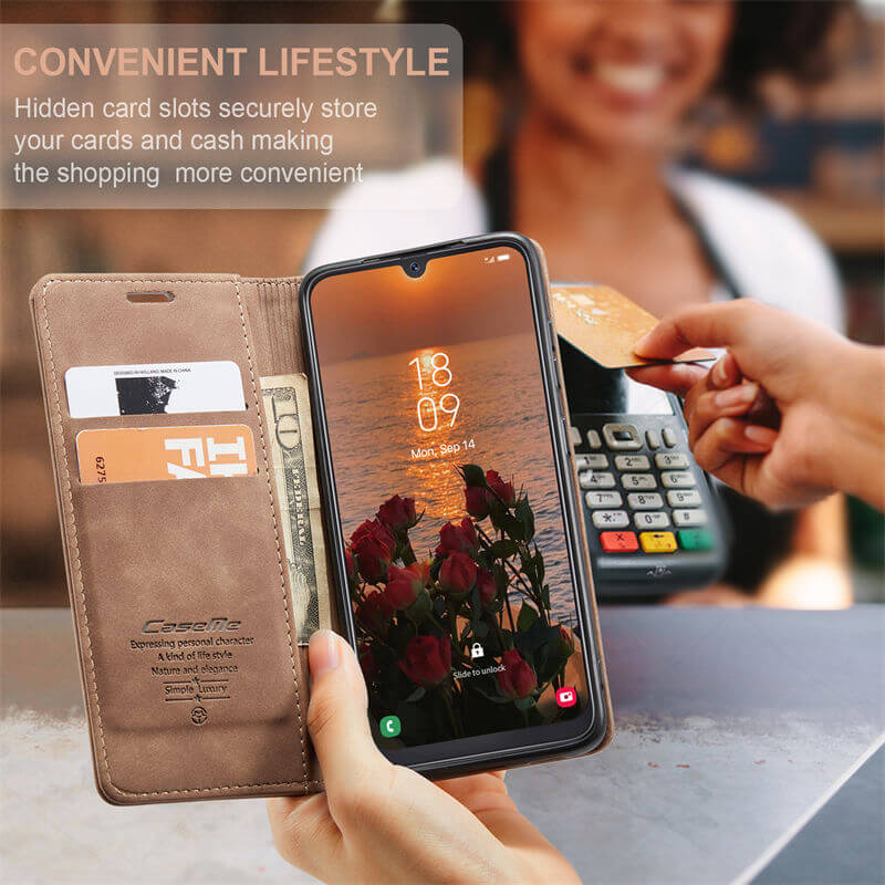 CaseMe Samsung Galaxy A50 Wallet Suede Leather Case - Image 8