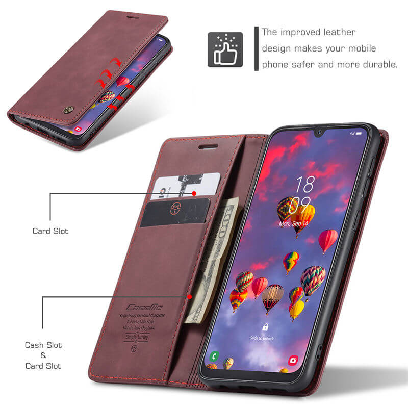 CaseMe Samsung Galaxy A50 Wallet Suede Leather Case - Image 5