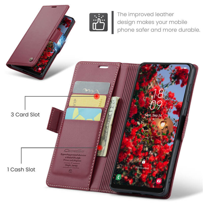 CaseMe Samsung Galaxy A50 Wallet RFID Blocking Magnetic Buckle Case - Image 6