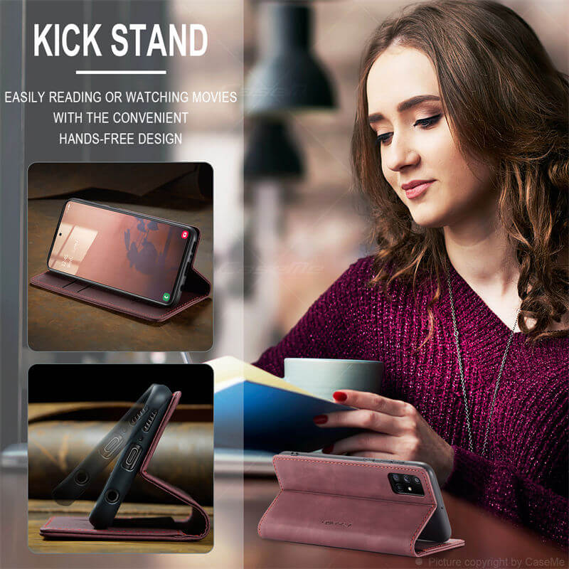 CaseMe Samsung Galaxy A51 4G Wallet Suede Leather Case - Image 4