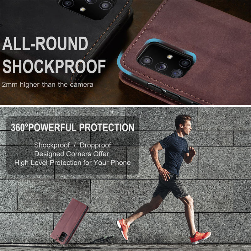 CaseMe Samsung Galaxy A51 4G Wallet Suede Leather Case - Image 9