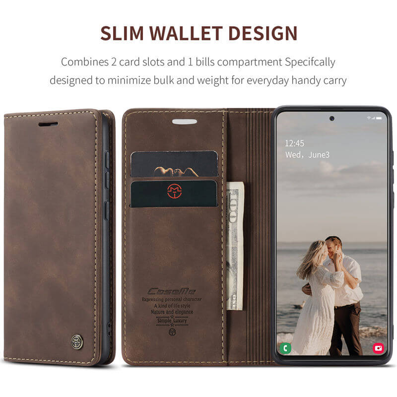 CaseMe Samsung Galaxy A51 4G Wallet Suede Leather Case - Image 3