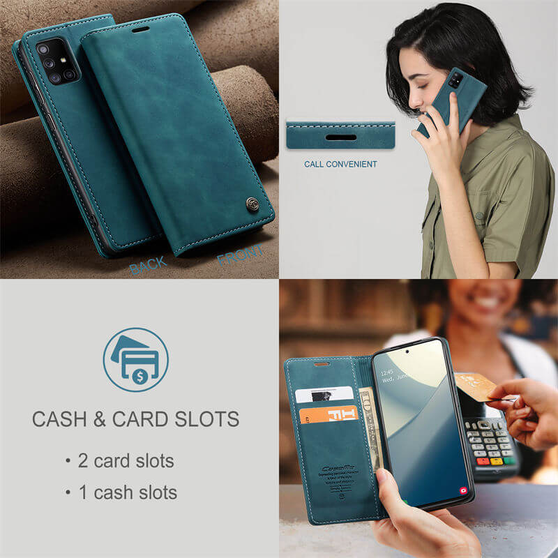 CaseMe Samsung Galaxy A51 4G Wallet Suede Leather Case - Image 6