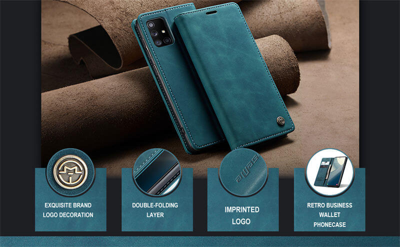 CaseMe Samsung Galaxy A51 4G Wallet Suede Leather Case